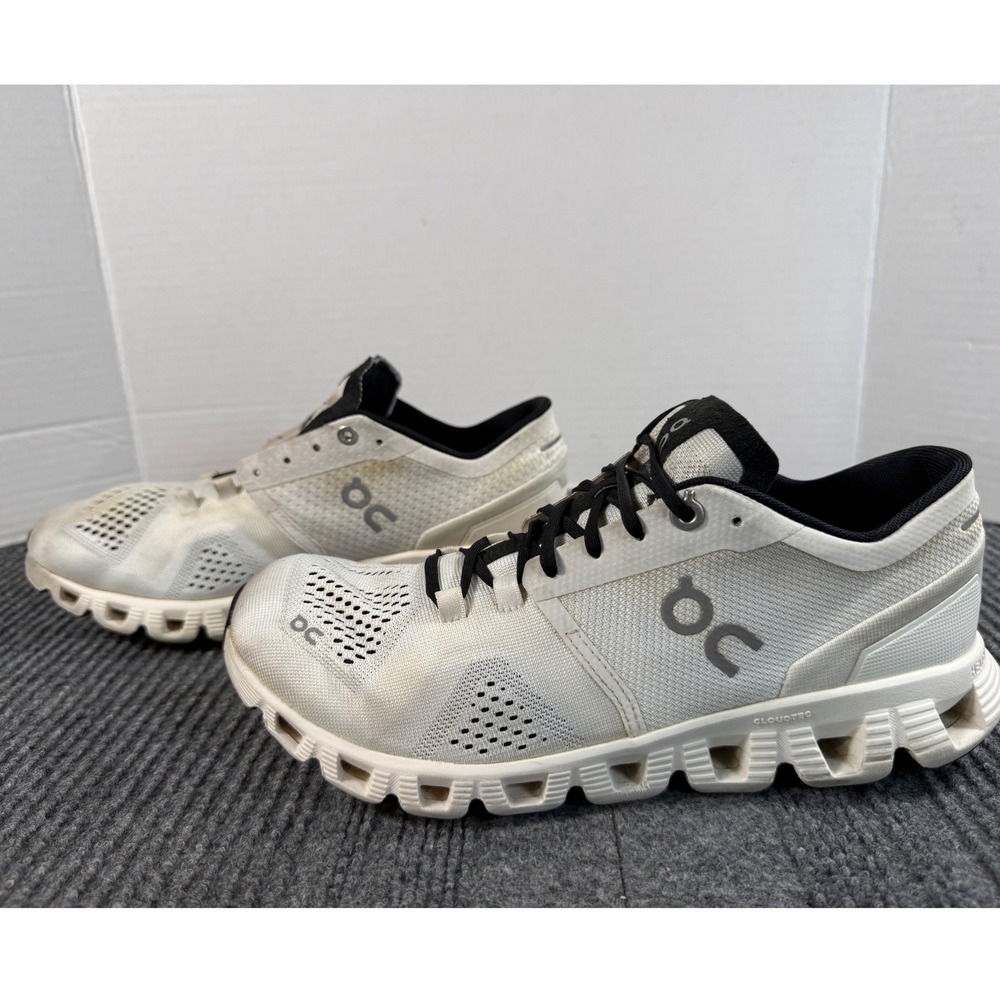 On Cloud X Womens Running Shoes White Black Mesh Helion Training Sneakers Size 8